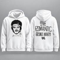 2026 Bruno Mars The Romantic Tour Hoodie Women Rose Graphic Hooded Sweatshirt Concert Fan Long Sleeve Pullover Streetwear Tops S white