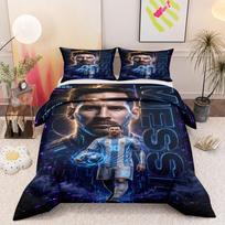Lionel Messi Argentina Football Design Bedding set (1 duvet cover, 2 pillowcases, duvet not included) 140x200cm