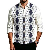 Men's V-Neck Striped Button-Front Sweater with Large Buttons for Casual Fall Winter Wear XL balta