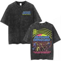 Imagine Dragons Band Reflections From The Vault of Smoke + Mirrors 2025 Tour Merch T Shirt Men's Vintage Washed T-shirts 5XL black