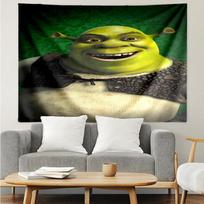 Shrek Print Tapestry, Backdrop, Easy Setup, Ideal for Bedroom, Office & Living Room, with Aesthetic Wall Hanging Decor. 100cmx150cm gray