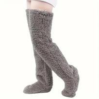 Thick Leg Warm Knee Pad Socks Pregnant Women Elderly High Long Floor Socks Warm Feet One Size pilka