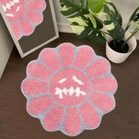 VIKAMA Gothic Sunflower Non-Slip Floor Mat Absorbent Bathroom Living Room Bedroom Bedside Carpet Home Decorative Rug 50x50cm 20inch