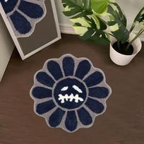 VIKAMA Gothic Sunflower Non-Slip Floor Mat Absorbent Bathroom Living Room Bedroom Bedside Carpet Home Decorative Rug 60x60cm 24inch