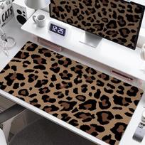 Pink Leopard Print Desk Mat NonSlip Soft Mouse Pad Cute Aesthetic Keyboard Mat for Girl Desktop Decor 30x80x0.2cm white