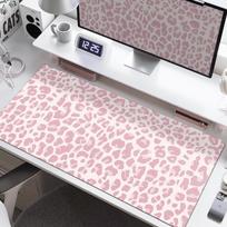 Pink Leopard Print Desk Mat NonSlip Soft Mouse Pad Cute Aesthetic Keyboard Mat for Girl Desktop Decor SBD400x800x2mm