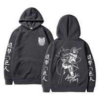 Anime Attack on Titan Mikasa Ackerman Graphic Hoodie Men Women Cartoon Manga Merch Sweatshirt Unisex Cosplay Pullover Hoodies S gray