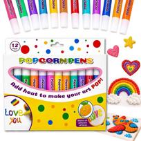 Puffy Popcorn Pen Set 6/12 Colors 3D Art Marker Smooth Easy Coloring Drawing Pen for Journal Notebook Greeting Card DIY Craft