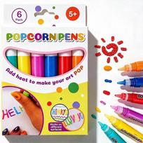 Puffy Popcorn Pen Set 6/12 Colors 3D Art Marker Smooth Easy Coloring Drawing Pen for Journal Notebook Greeting Card DIY Craft