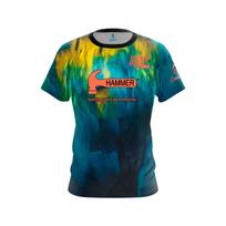 New  Hammer Inspirational Text Color Bowling Shirt 3D Printed Short Sleeved Sports T-shirt Casual Loose Quick Drying T-shirt 4XL blue
