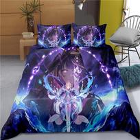 Anime Genshin Impact Bedding Set Kujou Sara Duvet Cover Home Textile Quilt Covers For girls and boys Single Twin King Size 100x135cm-2pcs
