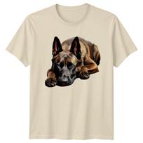 Belgian Malinois Sleeping Dog Animals Dogs Mens T-Shirt Womens Tee Graphic Top L black