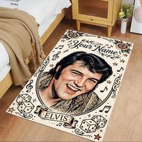 Elvis Presley Customize Text Floor Mat Design for Decorate room Game Room Dining Room Foyer Anti-slip Rug Anime Office Decor Gift for Festivals 80cmx120cm