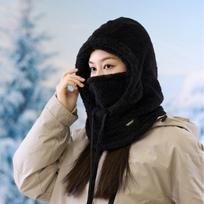 Casual Winter Balaclava Solid Color Windproof Scarf Ski Mask Hat Thermal Winter Warm Soft Ear Protection Hat