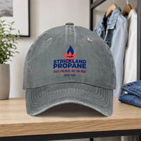 Vintage Strickland Propane Washed Baseball Cap Unisex Adjustable Duckbill Cap for Outdoor Sports Daily Wear Parties Vacations A2 gray