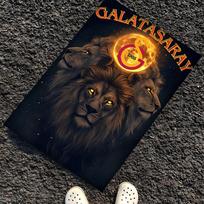 Galatasaray Polyester Carpet, Soft Indoor Mat for Office Chair, Living Room, Computer Desk - Decorative Home Office Rug Design 60cmx90cm