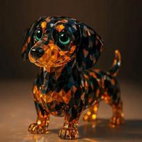 Gyvūno Dervos Krištolo Skulptūra Elegantiško Stiliaus Namų Dekoro Ir Kolekcionierių Dachshund