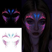 Glow in The Dark Halloween Luminous Face Tattoo Stickers  Men Women Style 2