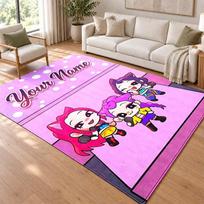 Kpop demon hunters Custom Name Personalized Rug Non‑Slip Doormat Floor Carpet Housewarming Birthday Gift for Family Friends 80cmx120cm