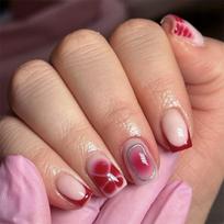 24pcs Retro 3D Flowers Press on Nails Sweet Cool Leopard Print Glue on Nails French Tip Fake Nails Elegant Short Square Nail Art beige