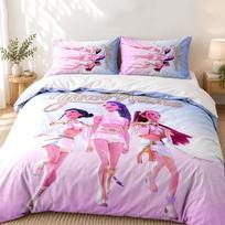 Kpop demon hunters Custom Name 3pc set Perfect for bedroom use Comfortable bedding set includes a duvet cover and two pillowcases Ideal birthday or Ch 180cmx210cm