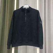 CP cross-border factory spot cp semi-zipper fleece sweater solid color pocket lens badge men and women of the same style 1 XL black