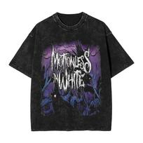 Rock Band Motionless in White Washed T-Shirt Hip Hop Streetwear Graphic Print Oversize Tshirt Short Sleeve Cotton15 4XL black