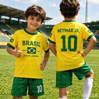 2026 Specialus Neymar 10 ir VINI JR Futbolo Marškinėlių ir Šortų Rinkinys, Galima įsigyti tik Viršutinę Dalį, Brazilijos Gerbėjams 2 dalių Rinkinys Vasarai Vaikams 120 yellow