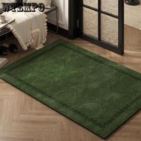 Retro Green Entrance Door Mat Anti Slip Foot Mat for Home Use Living Room Carpet Door Mat 43X120CM