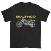 Bultaco Blue Dirt Bike Black T-Shirt XXL gray
