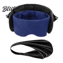 Travel Accessories for Long Flights 3-in-1 Sleep Mask Set Blackout Eye Cover with Neck Pillow & Ergonomic Set Arm Support Portable Rest Kit Airplane B mėlyna