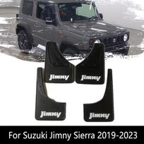 DING PENG BO 4PCS Mud Flaps Splash Guards Compatible With Jimny Sierra JB64W JB74W - Front Rear Wheel Accessories with logo black