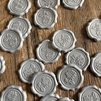 10 vnt lipnūs lipdukai su vašku. Išskirtiniai vokų antspaudų lipdukai Vestuvių kvietimai silver-style B white