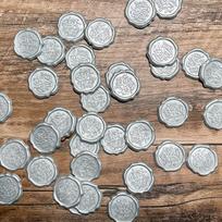 10 vnt lipnūs lipdukai su vašku. Išskirtiniai vokų antspaudų lipdukai Vestuvių kvietimai silver-style A
