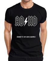 ADHD Highway to Hey Look a Squirrel Rock Music Funny Gift Mens T-Shirt 130 brown
