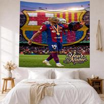 Lamin Yamal Custom Your Name Wall Decor Tapestry Art For Pet Memorial Birthdaywedding Party Backdrop Family Gift 180cmx230cm