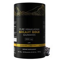Shilajit Gold Daily Gummies — 3000mg Pure Himalayan Resin, Blended with Ashwagandha, Ginseng & Tribulus, 60 Count 60 Gummies
