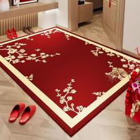 Door Floor Mat, Advanced Sense, Door Entrance Door DirtResistant NonSlip Mat, Household Red Crystal Velvet Floor Mat 40*60cm (crystal velvet)