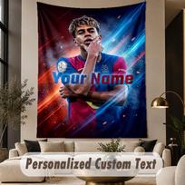 Custom Text Tapestry Lamine Yamal Print Wall Tapestry Indoor Living Room Wall Decor 130cmx150cm