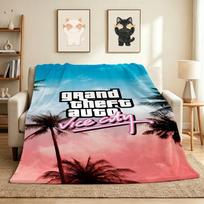 Gta Vice City Flannel Blanket Throw Blanket Soft Warm Sofa Bed Camping Home Decor Unique Christmas Gift C9211742 80cmx120cm blue