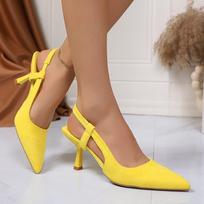 Autumn new tripping shallow mouth empty back with pointed sandals high single shoes bag head thin heel high heels women 42