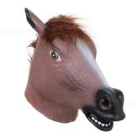 Rainbow Horse Head Mask Unicorn Hood Halloween Carnival Party Latex Animal Horse Mask Brown Black And White Dark brown horse head mask