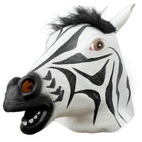 Rainbow Horse Head Mask Unicorn Hood Halloween Carnival Party Latex Animal Horse Mask Brown Black And White Striped horse head mask