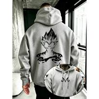 Dragon Ball Super Men Women Hoodie Majin Vegeta Fleece Sweatshirt High Quality Warm Hooded Fleece Warm Sweatshirt Tracksuit Female Male Clothing XL gray