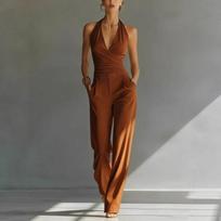 2026 Chiffon Sleeveless Top High-Waisted Wide-Leg Pants Set Office Business Casual Wear Small