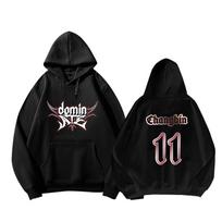 Stray Kids Domin ATE Tour Hoodie, Casual Loose Hoodies for STAY Fans Gift Unisex Streetwear Long Sleeve Tops (Lightweight Style For Spring/Autumn) XL black