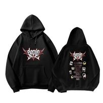 Stray Kids Domin ATE Tour Hoodie, Casual Loose Hoodies for STAY Fans Gift Unisex Streetwear Long Sleeve Tops (Lightweight Style For Spring/Autumn) XL black