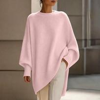 Women's Casual Loose Fit Neck Knit Sweater Top for Everyday Wear XXXL white