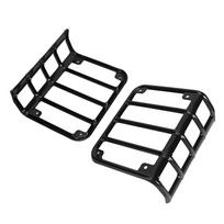 Pair of Taillight Rear Light Lamp Cover Guard Protector Fits for Jeep Wrangler JK 2007 2017Black juoda