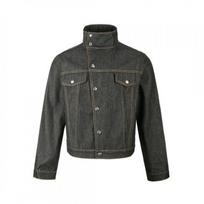Mens Relaxed Fit Washed Denim Jacket Black Cotton Fall Casual Streetwear Outerwear S juoda